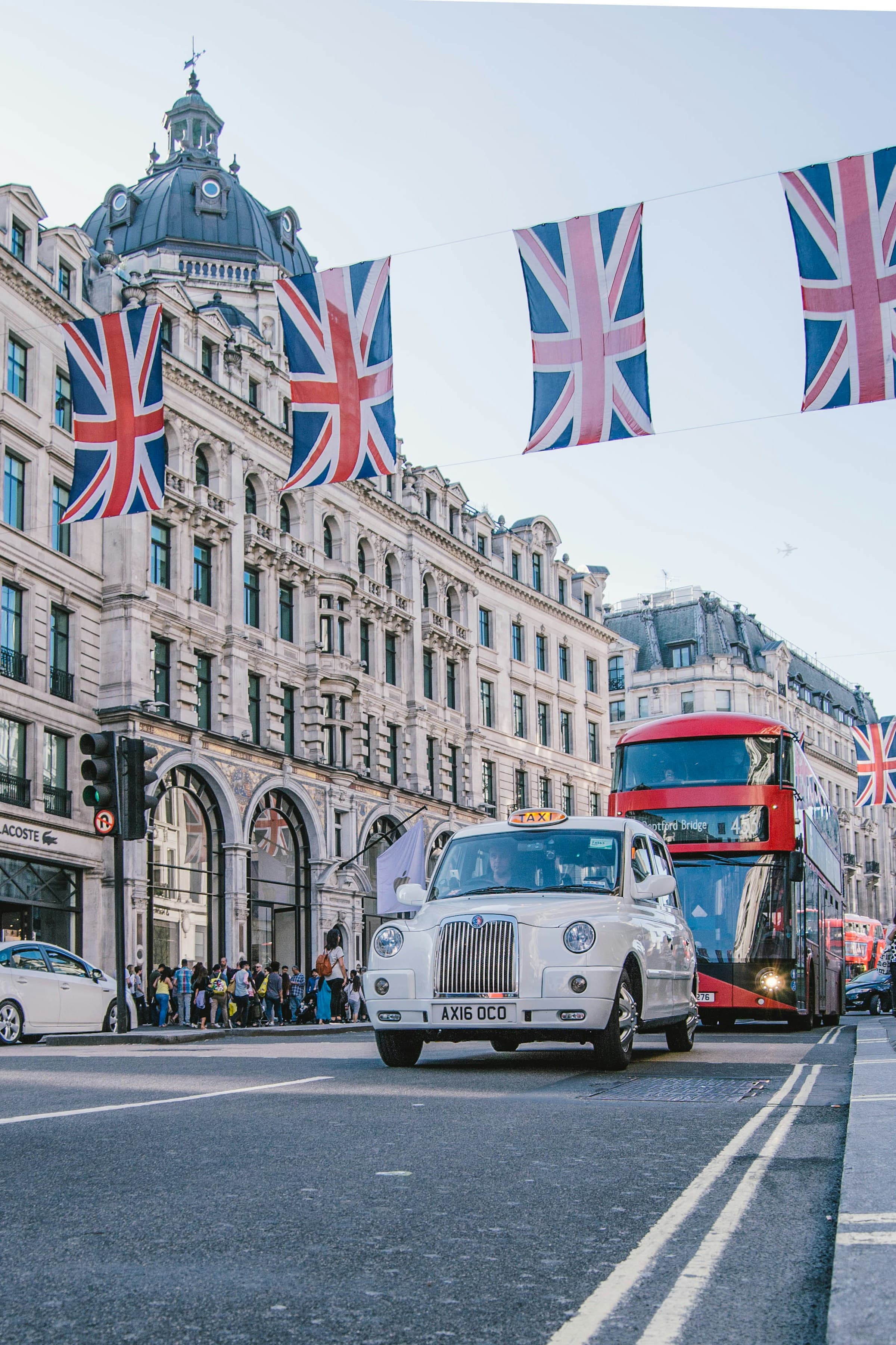 Aerial view over London — private chauffeur tours and executive transfers across England